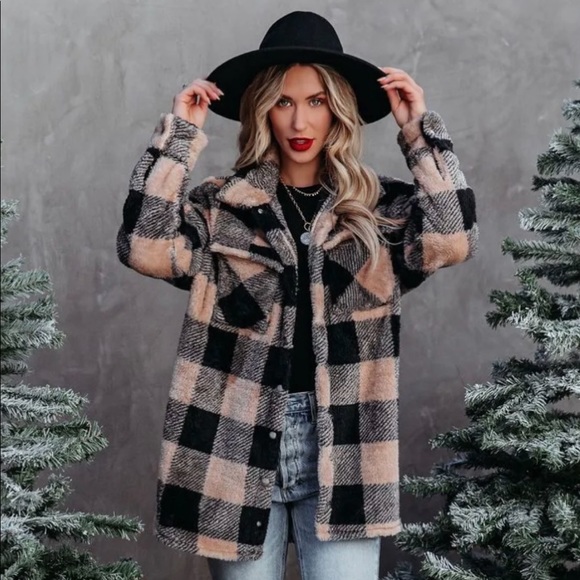 Vici Jackets & Blazers - 🆕 Fireside Plaid Teddy Jacket